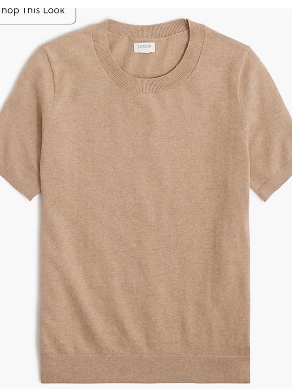 J. Crew factory Short Sleeve cotton crewneck sweater in heather mushroom